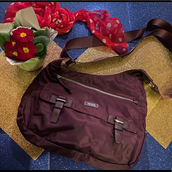 Tumi Handbags - TUMI DEEP PURPLE TRAVEL NYLON LTHR CROSSBODY Bag